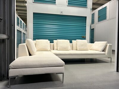 B&B Italia Charles Left-Facing Sectional &mdash; Off-White Rattier Fabric — thumbnail 1